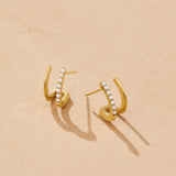 18K Gold & Pearl Claw Earrings