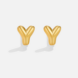Gold Bubble Letter Earrings
