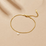 White Petal Shell Layered Anklet