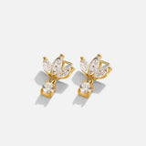 Amara White Crystal Bloom Earrings