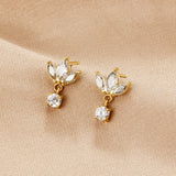 Amara White Crystal Bloom Earrings