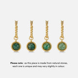 Aventurine Twisted Hoop Earrings