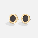 Azalea Black Button Stud Earrings