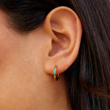 Blue Eternity Hoop Earrings