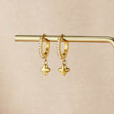 Bubble Petal Drop Hoop Earrings