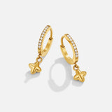Bubble Petal Drop Hoop Earrings