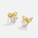 Crystal Bow Stud Earrings