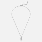 Crystal Paperclip Silver Necklace