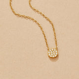Elaine Crystal Disc Necklace