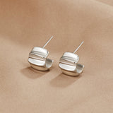 Elsa Mini Wave Silver Hoop Earrings
