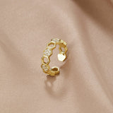 Gold & Crystal Honeycomb Ring