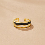 Layered Black Sahara Gold Ring