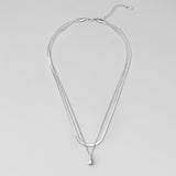 Layered Silver Bella Teardrop Necklace
