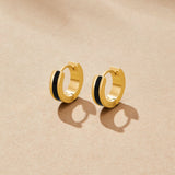 Leigh Black Hoop Earrings