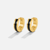 Leigh Black Hoop Earrings