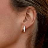 Leigh White Hoop Earrings
