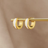 Leigh White Hoop Earrings