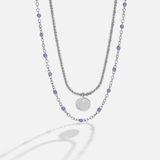 Lia Layered Silver Coin Bead Necklace