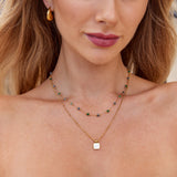 Lulu Forest Beaded Stone Necklace