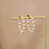 Maia Pearl & Gold Bead  Earrings