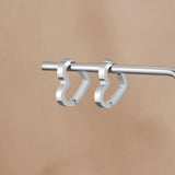 Mary Heart Silver Hoop Earrings