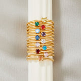 May Birthstone 18K Gold Ring