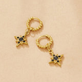 Midnight Luxe Drop Hoop Earrings