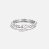 Milan Twisted Silver Crystal Ring