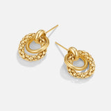 Monica Twisted Bead Hoop Earrings