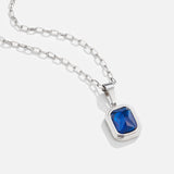 Ocean Blue Pendant Silver Necklace