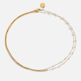 Pearl & Gold Long Chain Necklace