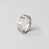 Silver Crystal Clover Band Ring