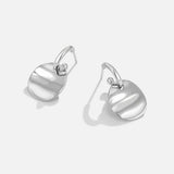 Silver Disc Drop Earrings