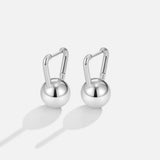 Silver Dumbbell Hoop Earrings
