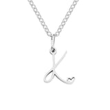 Silver Letter Heart Necklace