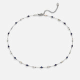 Silver Lulu Midnight Beaded Stone Necklace