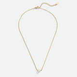 Solitaire Gold Pearl Necklace