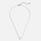 Solitaire Silver Pearl Necklace