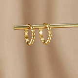 Soraya Gold Bead Hoop Earrings