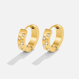 Tasha Crystal & Gold Hoop Earrings