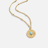 Turquoise Stone Coin Necklace