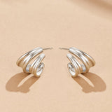 Twisted Ivana Silver Hoop Earrings