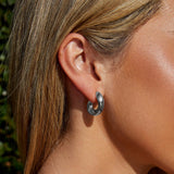 Twisted Sarah Silver Hoop Earrings