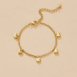 Vintage Gold Heart Charm Bracelet