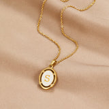 Vintage Gold Letter Necklace