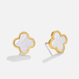 White Clover Stud Earrings